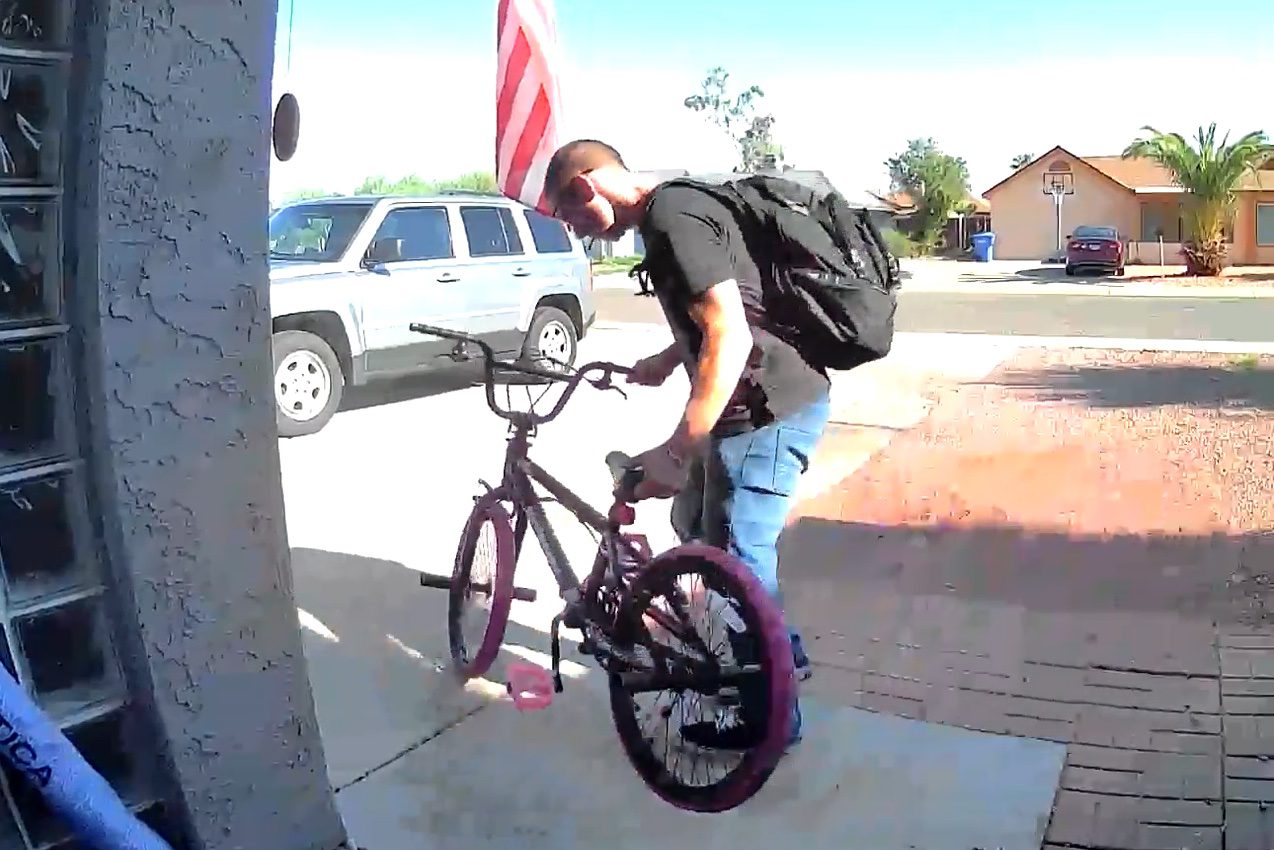 Poopdeck Pete Hampton Steals Child’s Bike from Deer Valley Porch