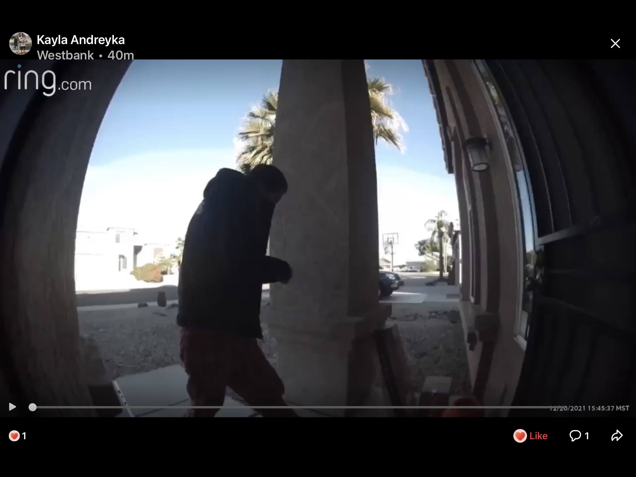 Porch Pirate Jack Fishfood Steals from Gilbert Home